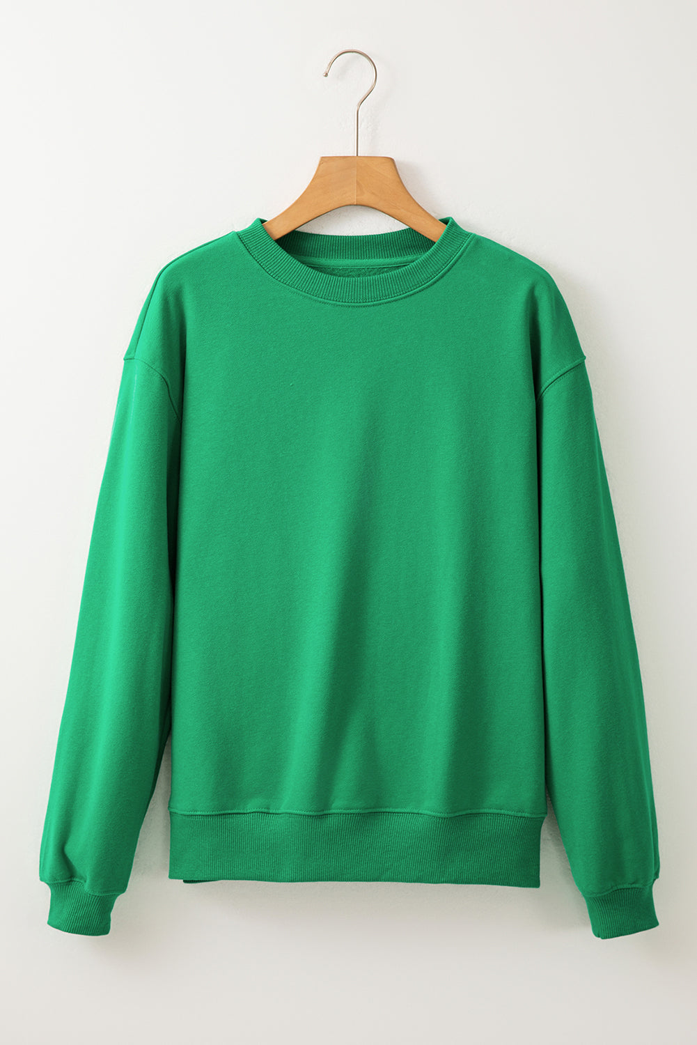 Solid Color Drop Shoulder Terry Sweatshirt