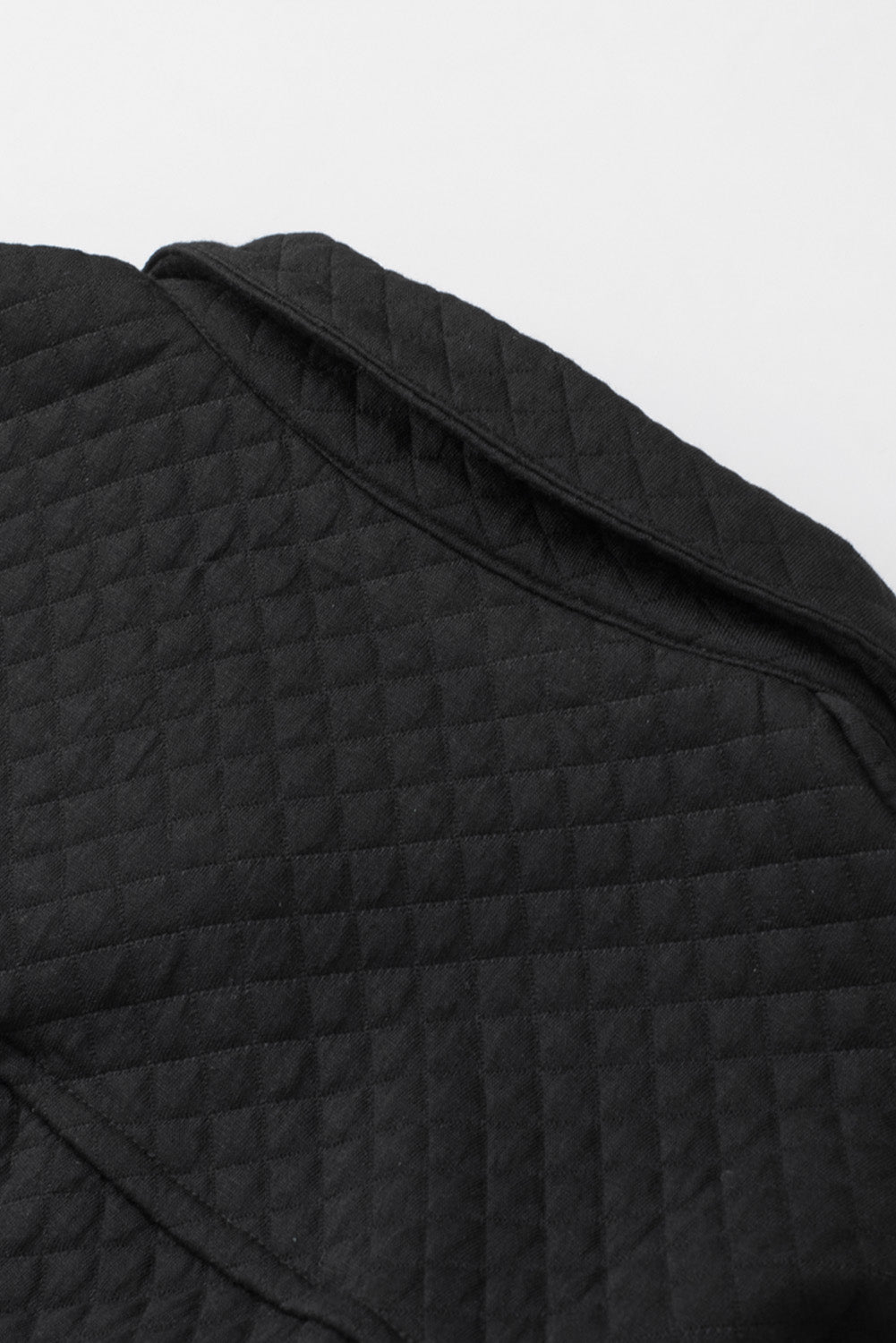 Retro Quilted Flap Pocket Button Shacket