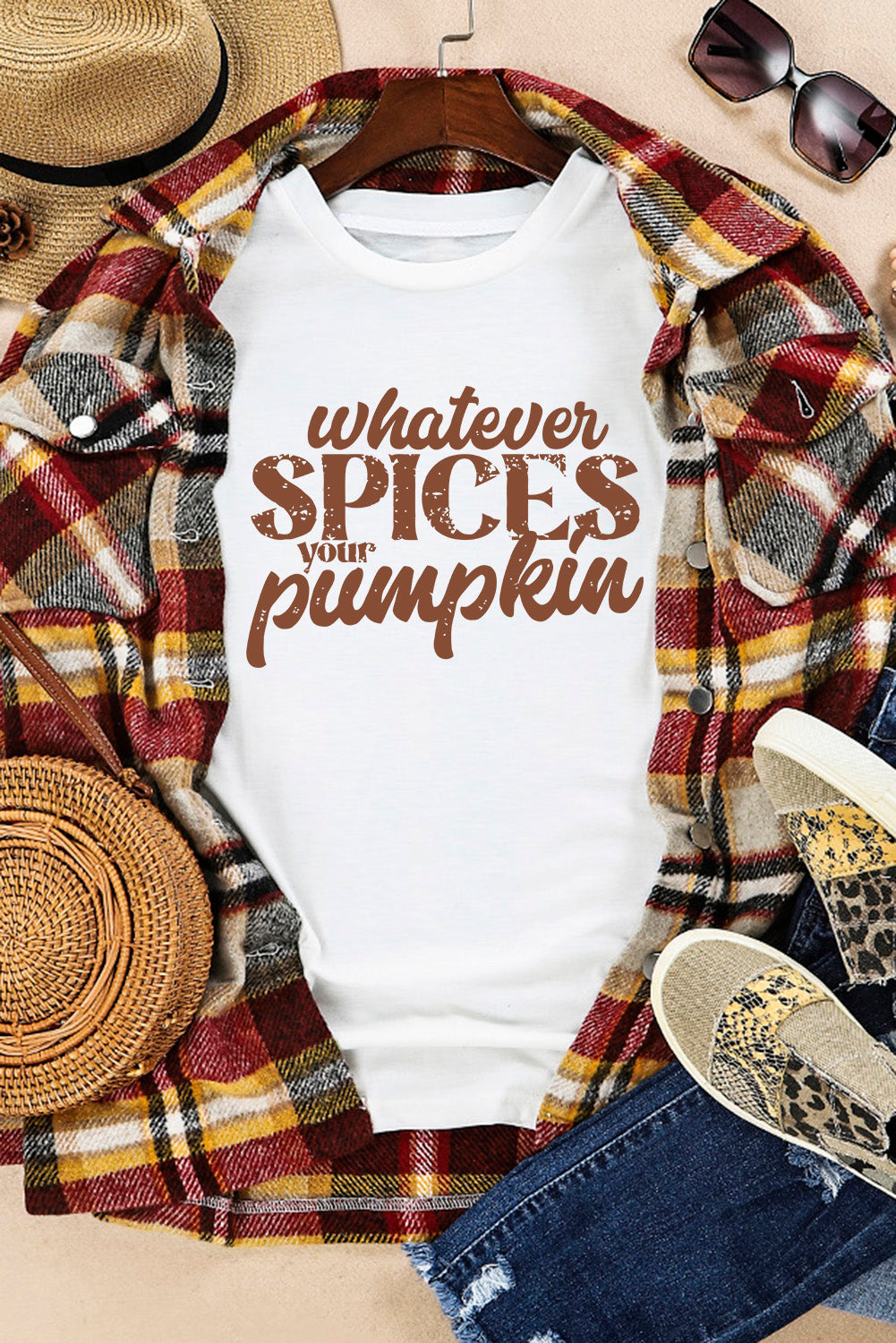 White Whatever Spices Your Pumpkin Graphic Tee