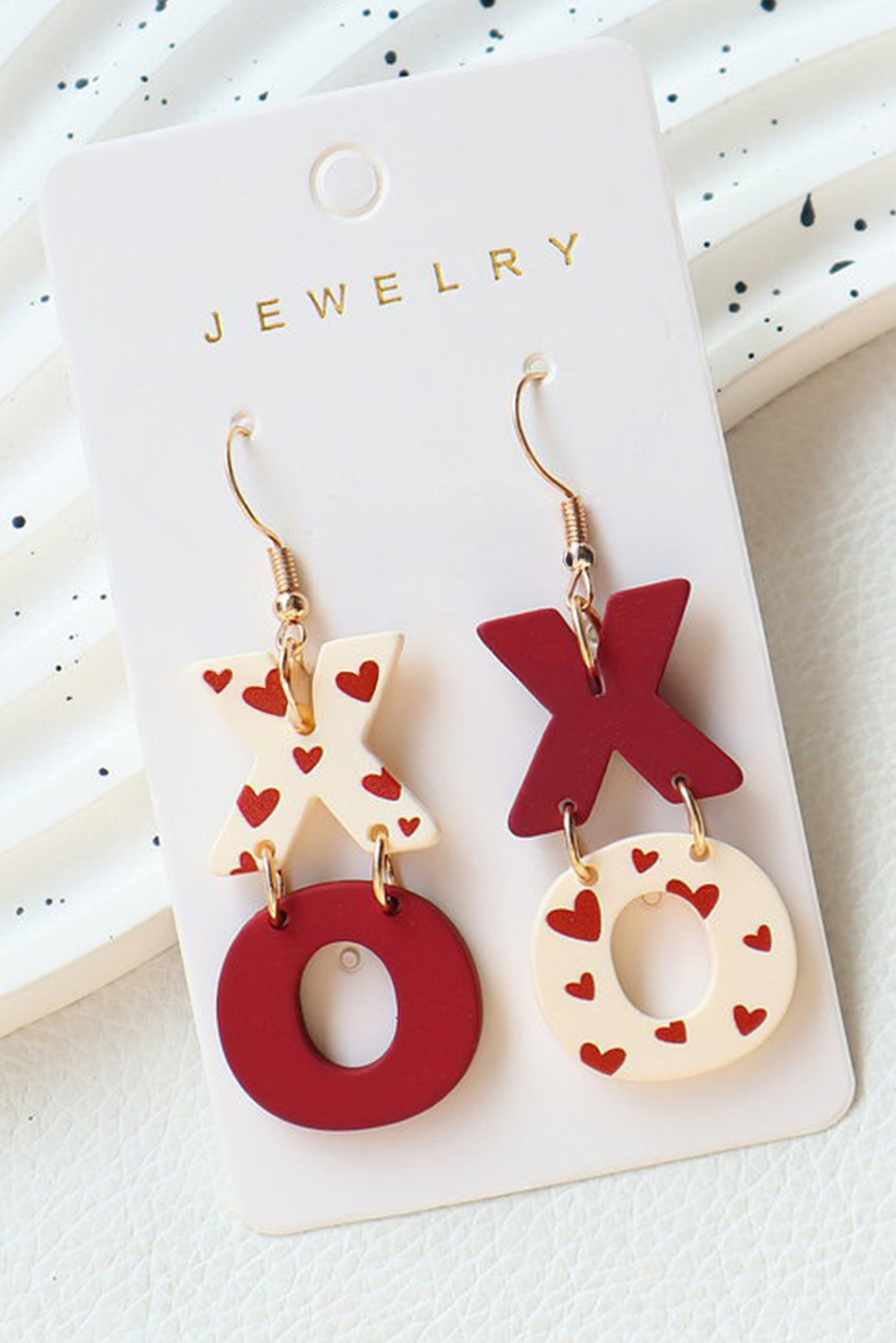 Racing Red Valentines XOXO Hook Earrings