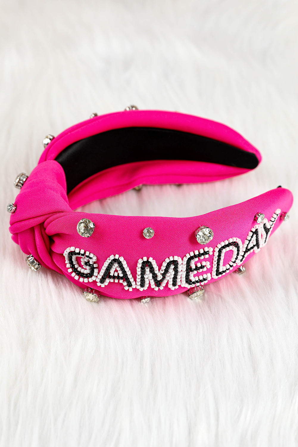 Rose Red Rhinestone GAMEDAY Pattern Headband