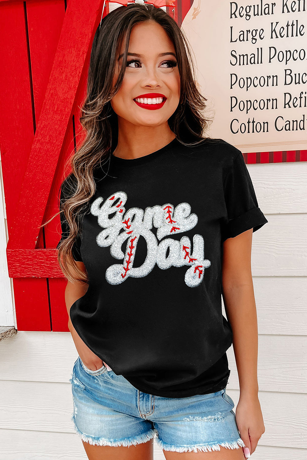 Game Day Baseball Graphic Crew Neck Tee