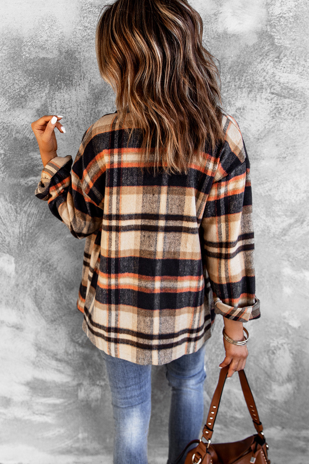 Plaid Button Up Long Sleeve Flannel Shacket