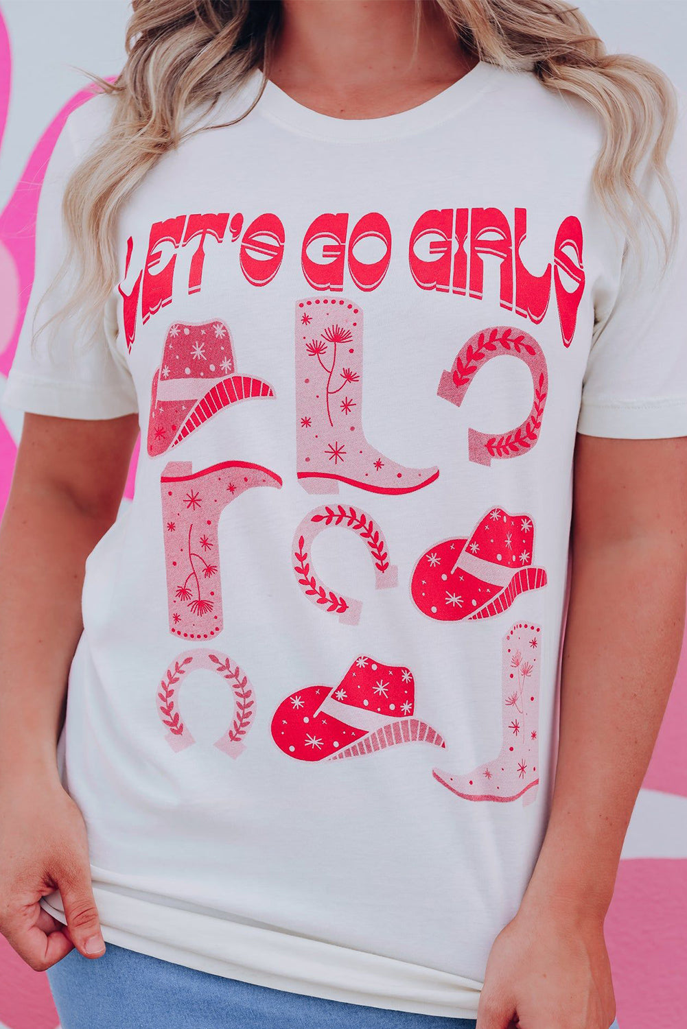 LET'S GO GIRLS Boots & Hats Graphic T Shirt