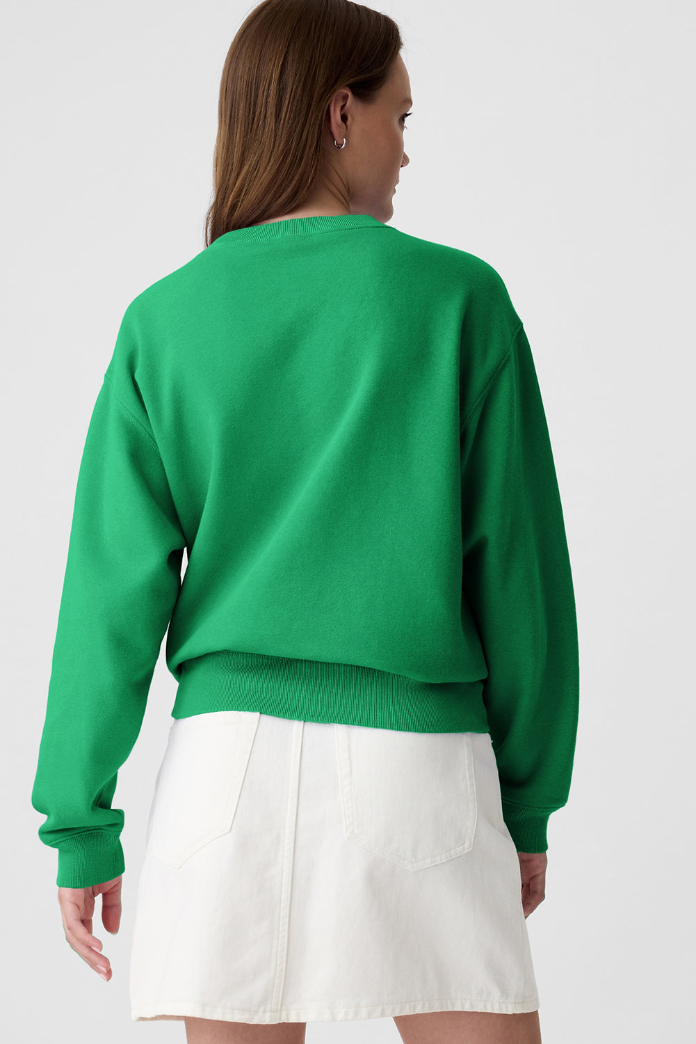 Solid Color Drop Shoulder Terry Sweatshirt