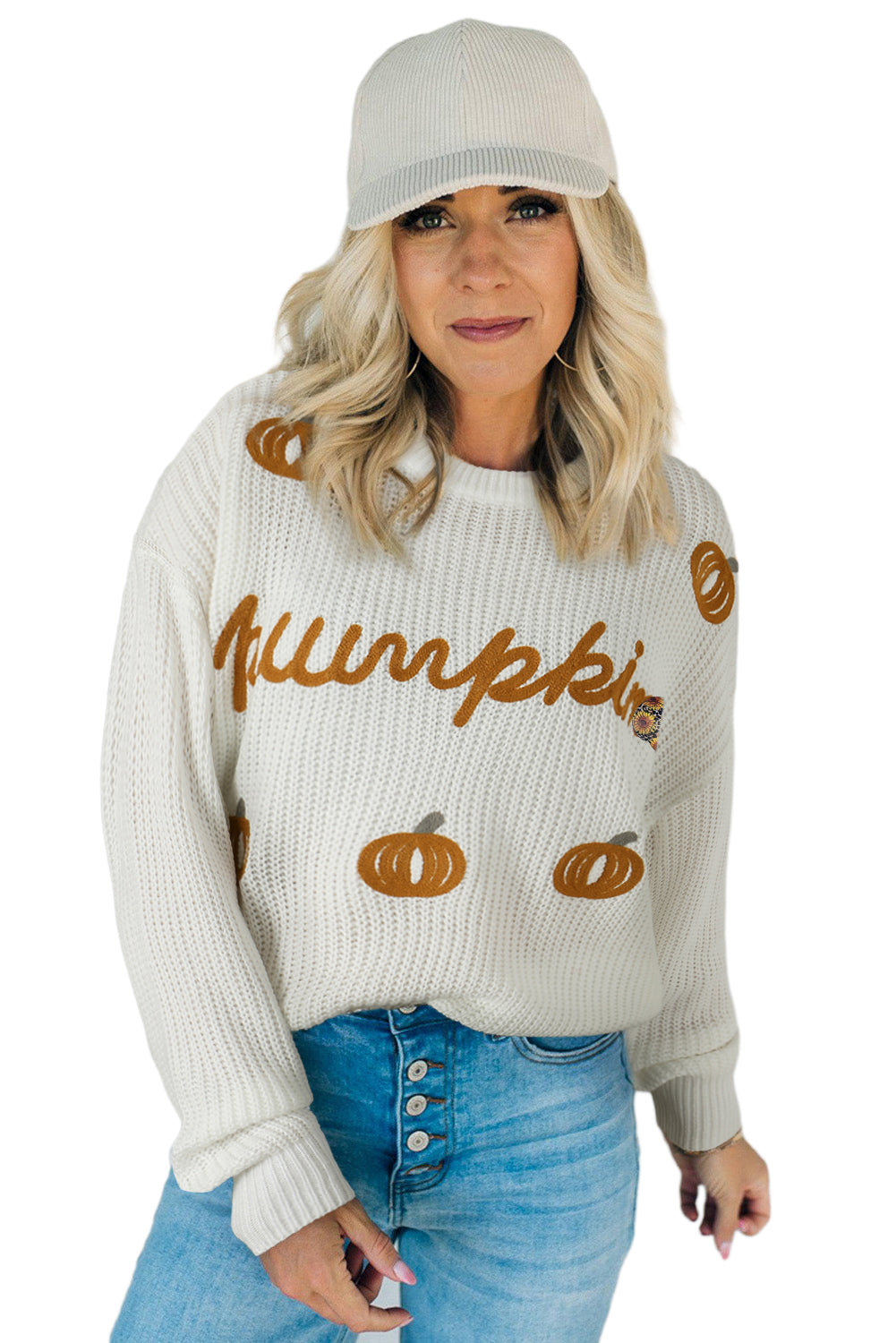 Crochet Pumpkin Drop Shoulder Sweater