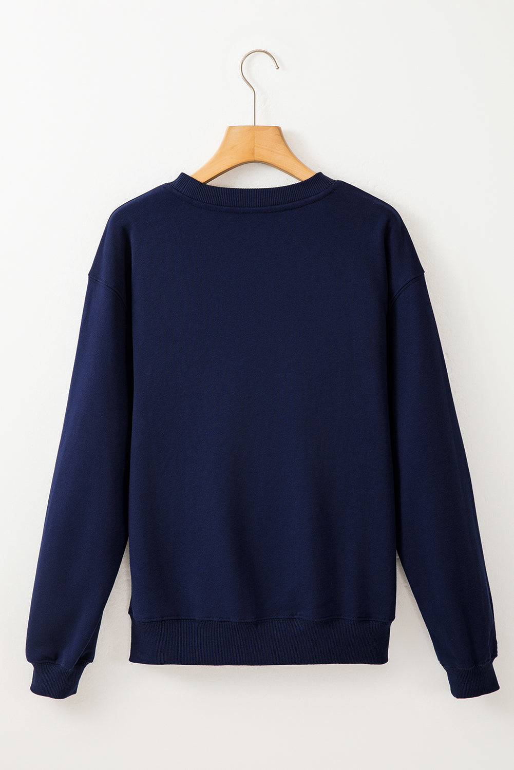 Solid Color Drop Shoulder Terry Sweatshirt