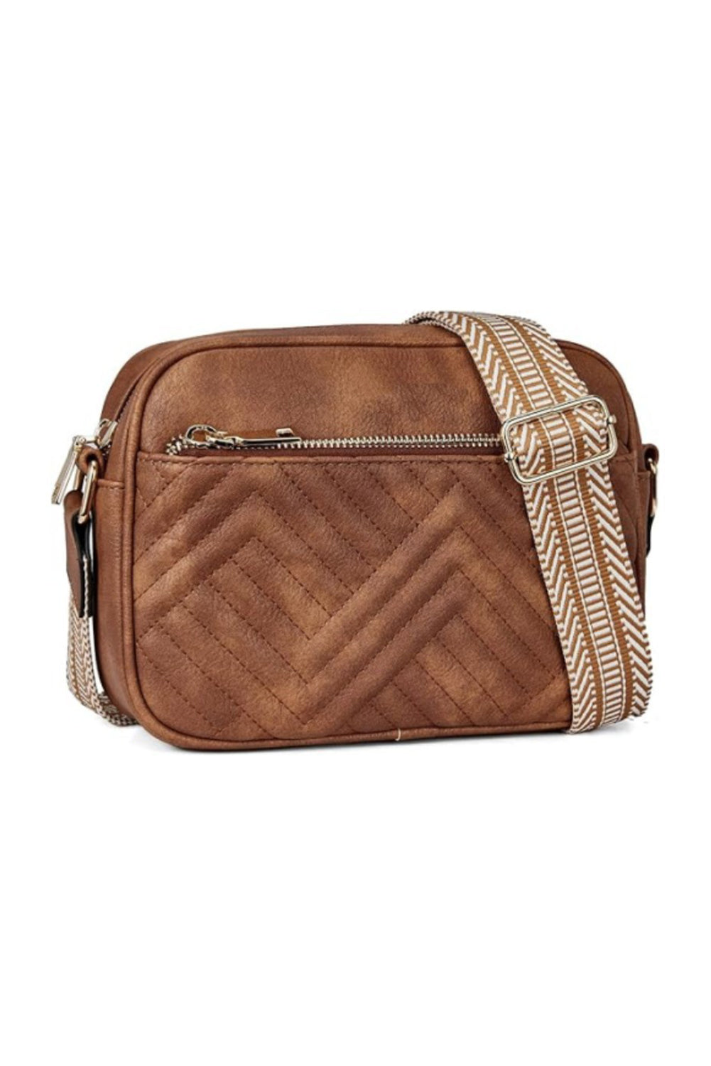 Quilted Faux Leather Crossbody Bag