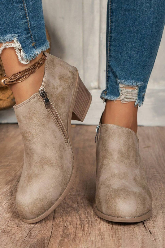 Gray Suede Ankle Boots