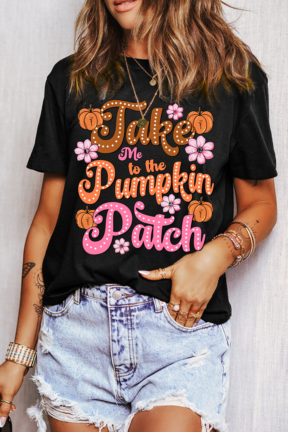 Take Me To The Pumpkin Patch Flower Graphic Tee