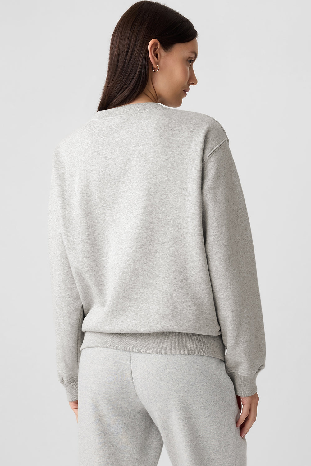 Solid Color Drop Shoulder Terry Sweatshirt