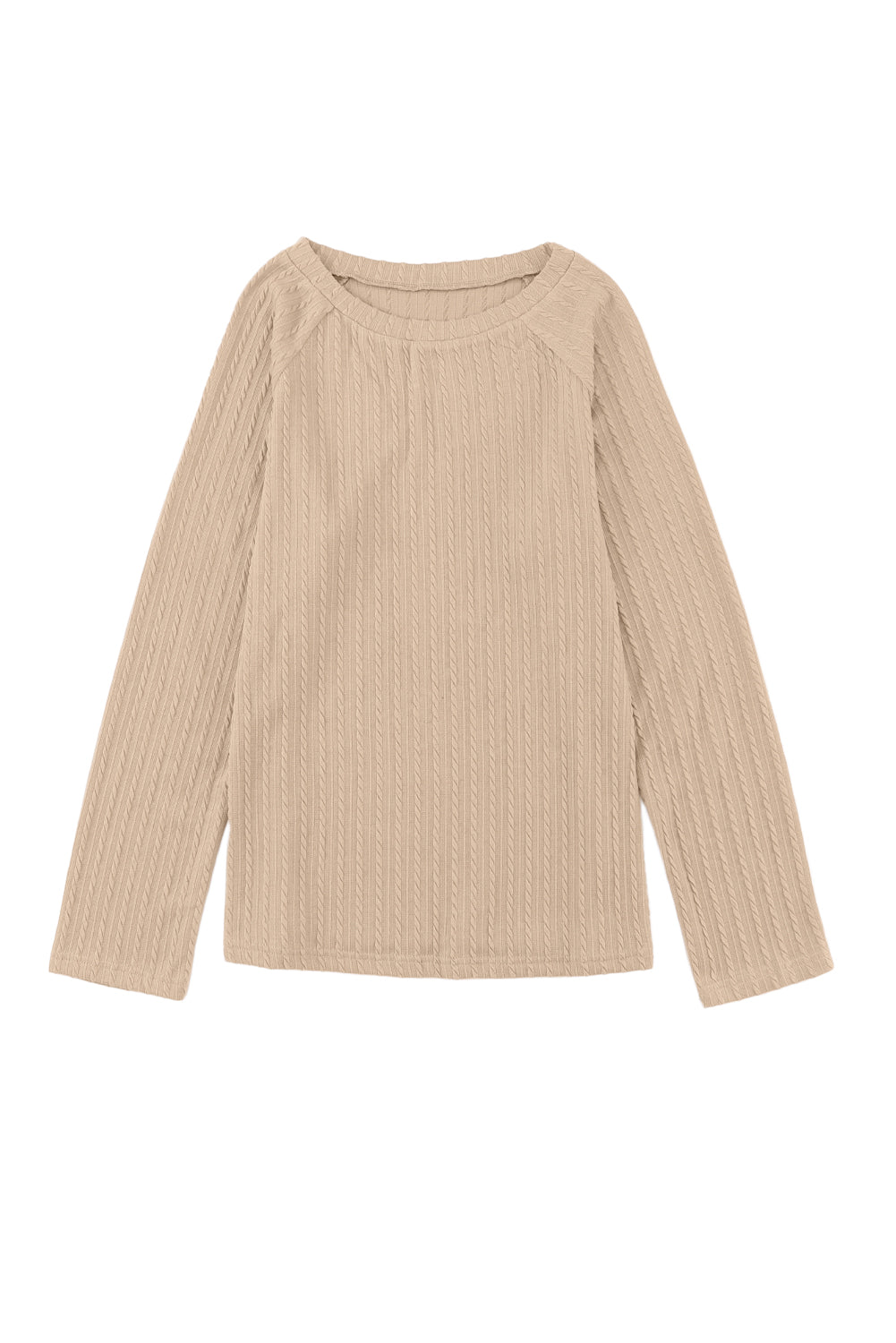 Ribbed Round Neck Knit Long Sleeve Top