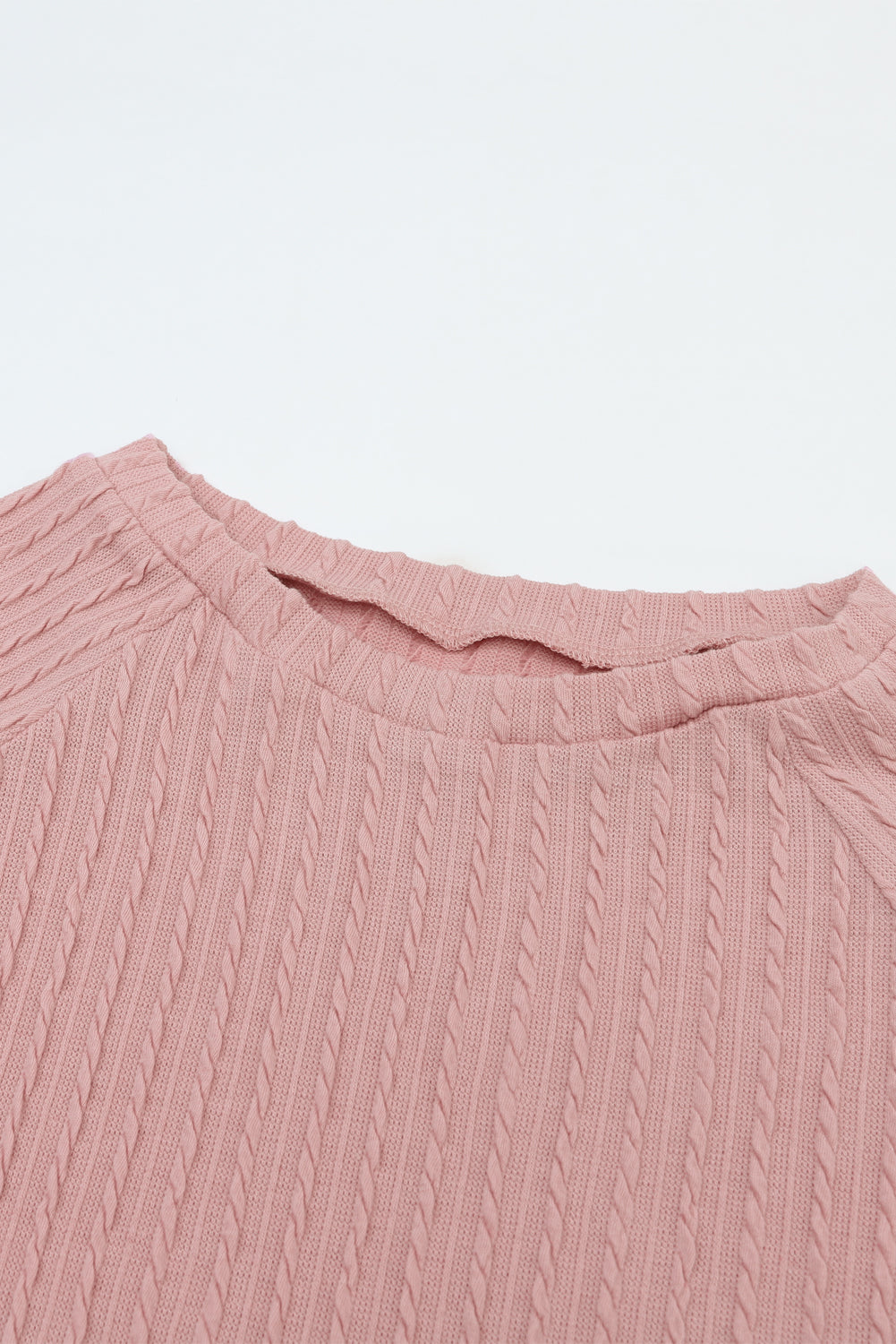 Ribbed Round Neck Knit Long Sleeve Top