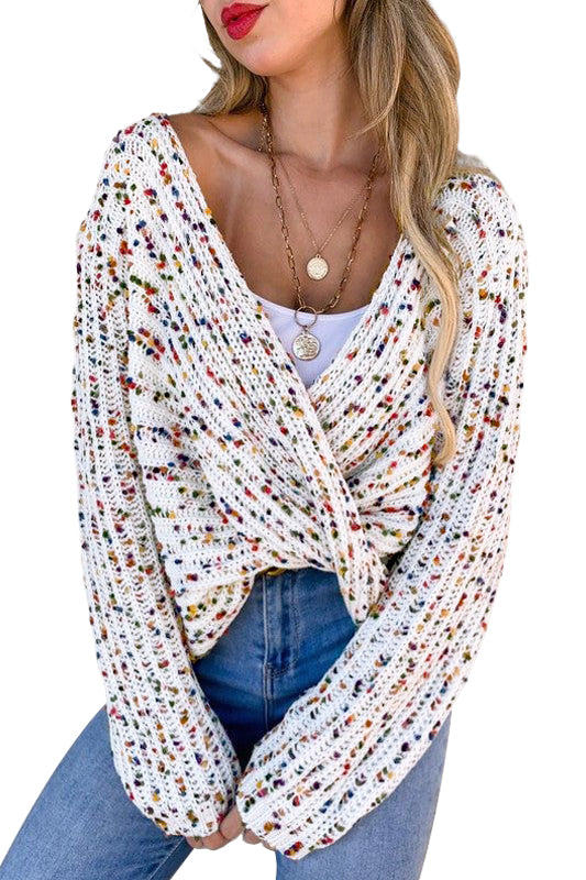 Confetti Reversible Twist Sweater