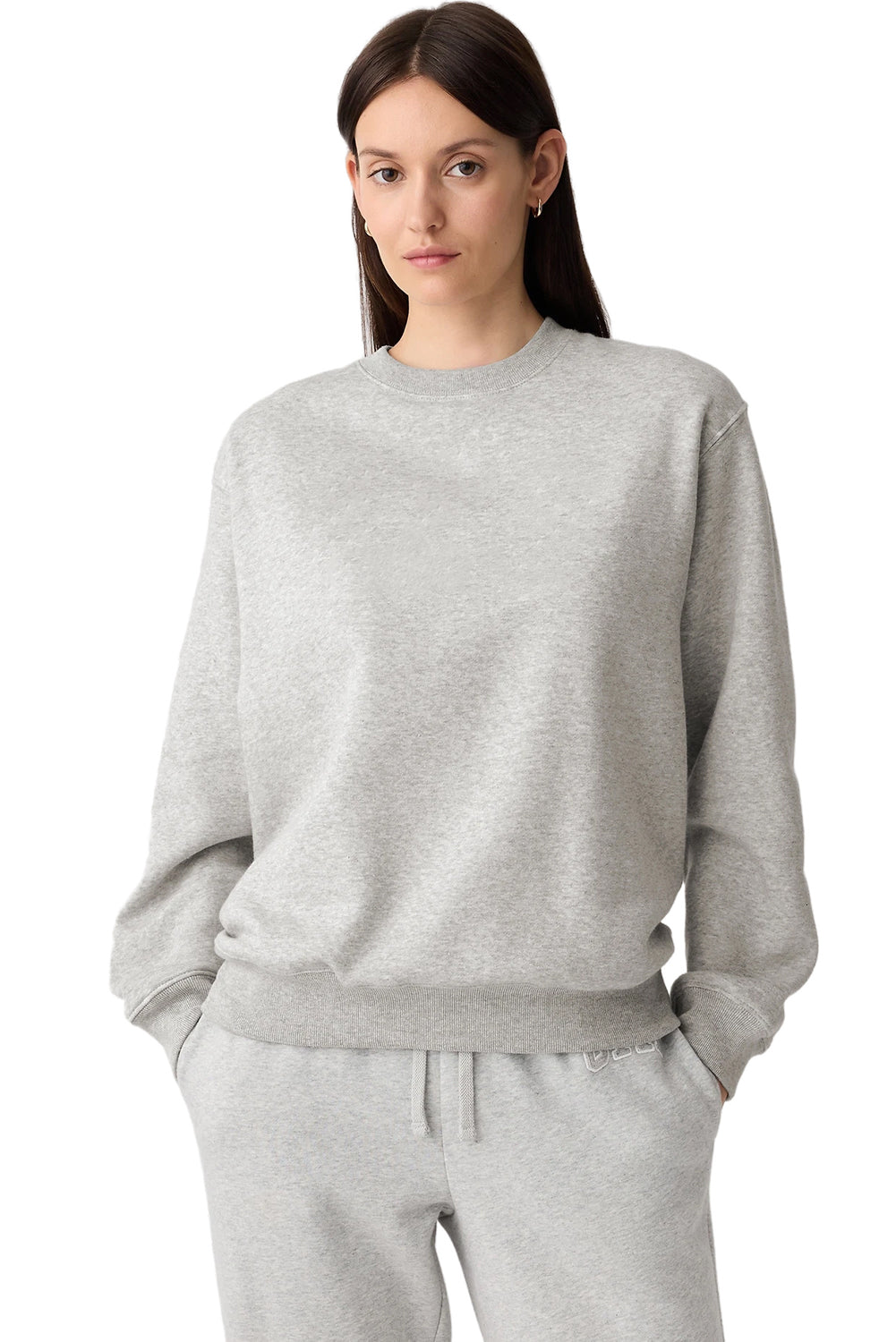 Solid Color Drop Shoulder Terry Sweatshirt