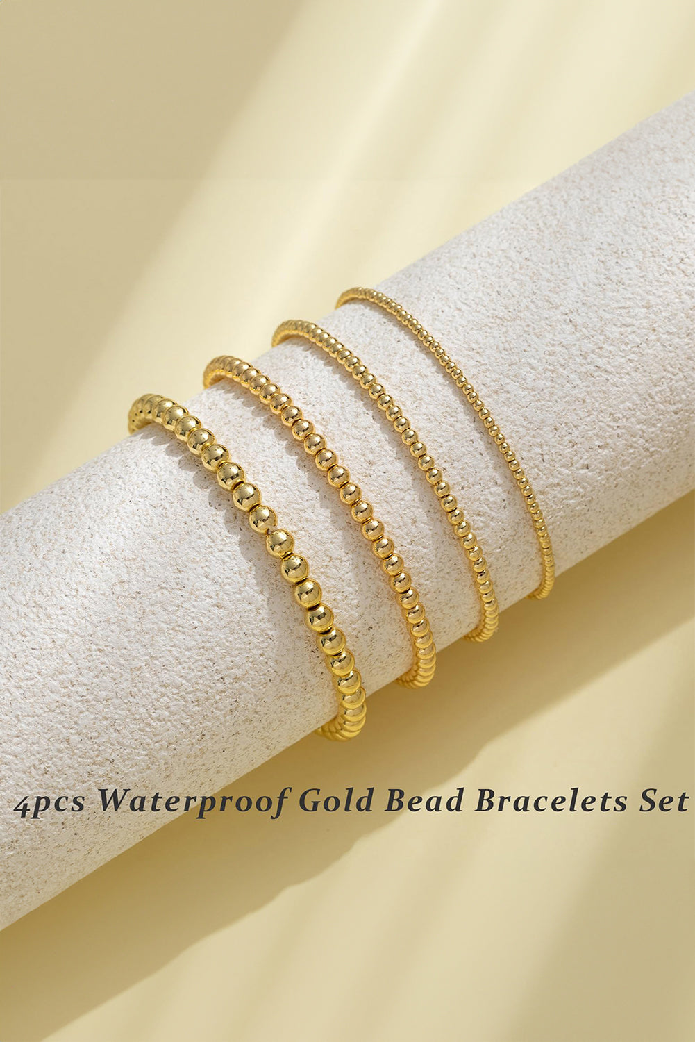 Gold Minimalist 4pcs Beaded Bracelet Set