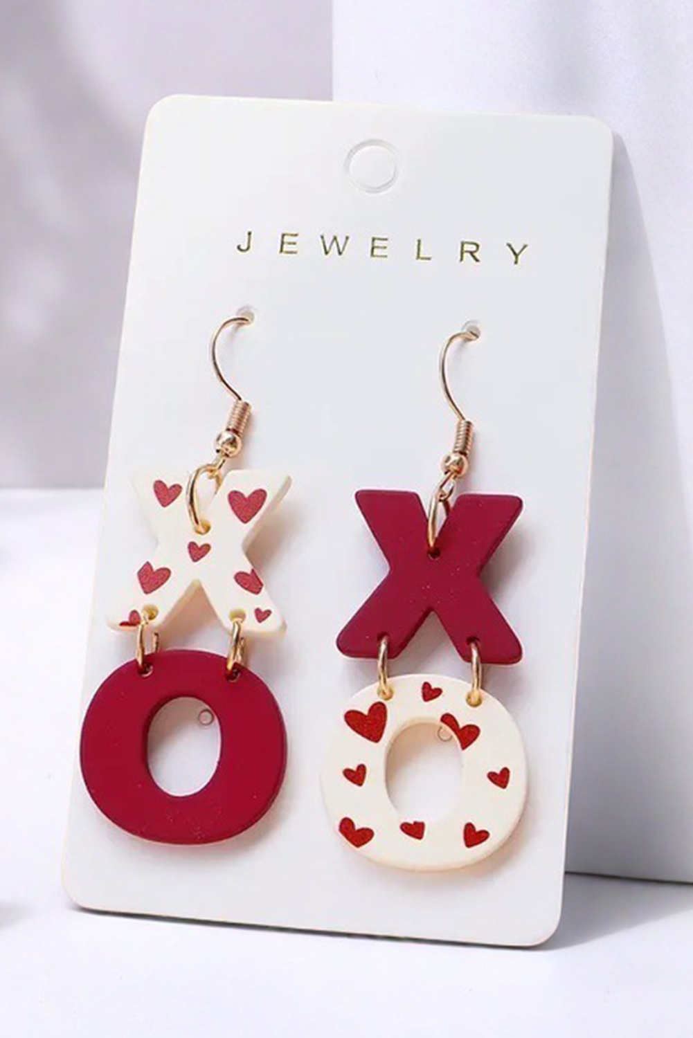 Racing Red Valentines XOXO Hook Earrings