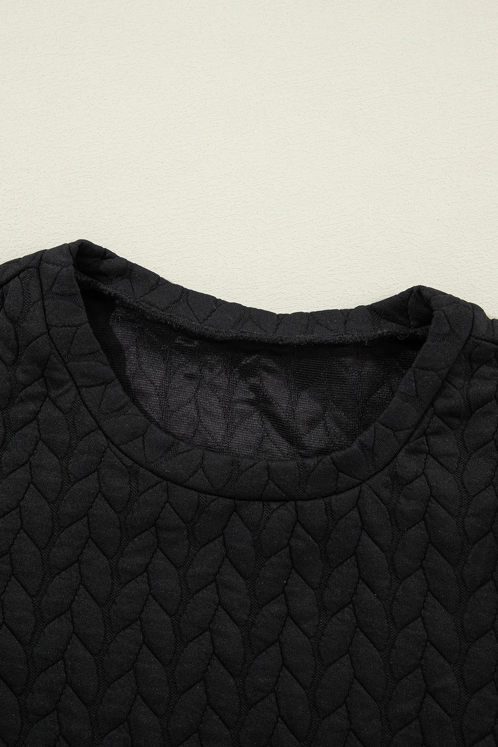 Quilted Puff Sleeve Sweatshirt