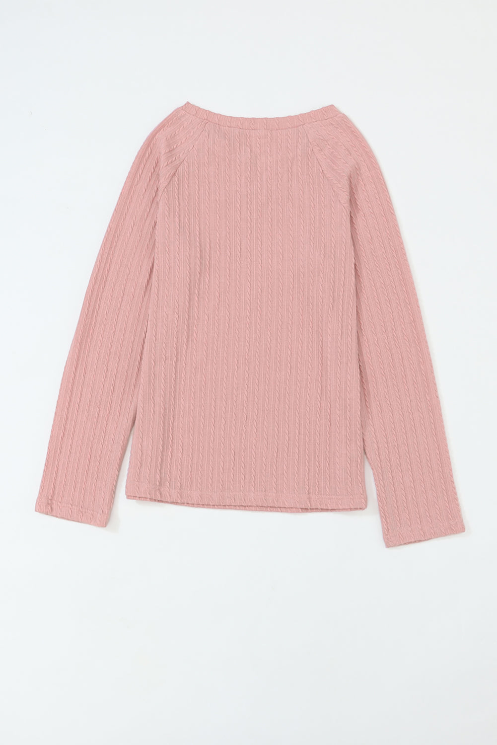 Ribbed Round Neck Knit Long Sleeve Top