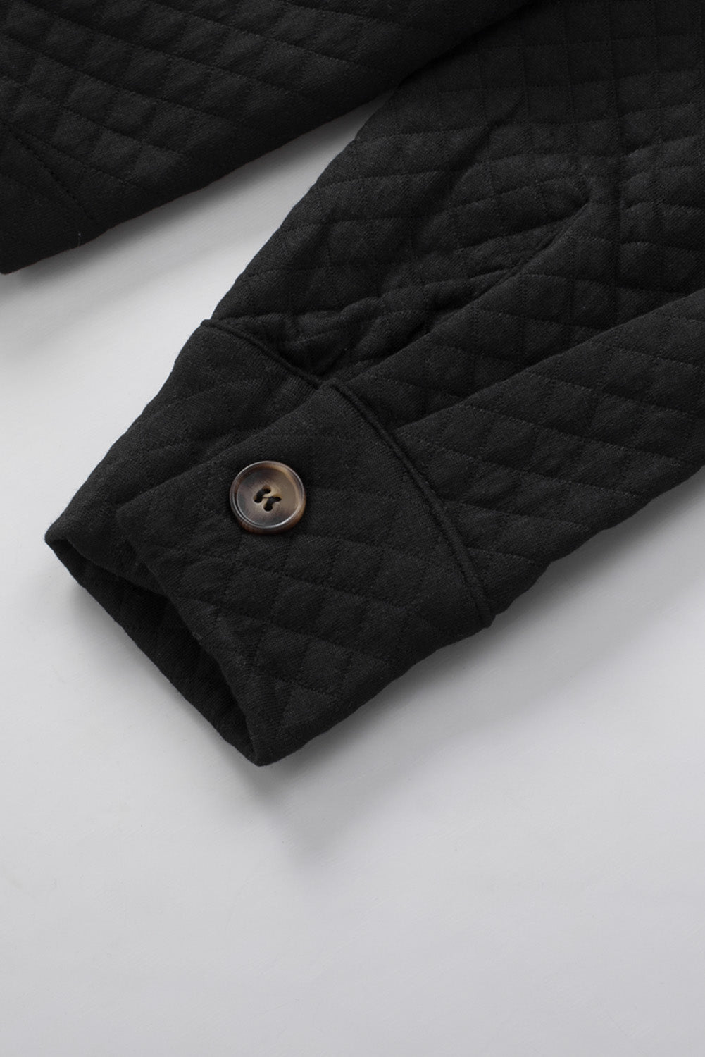 Retro Quilted Flap Pocket Button Shacket