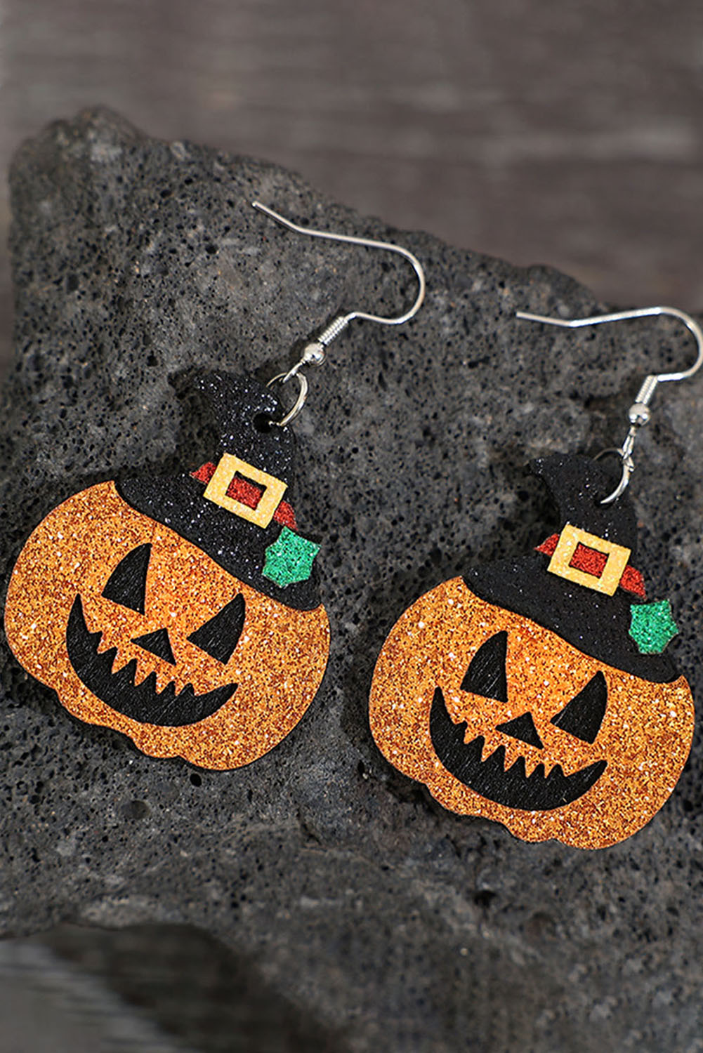 Multicolour Animal Print Pumpkin Shape Drop Earrings