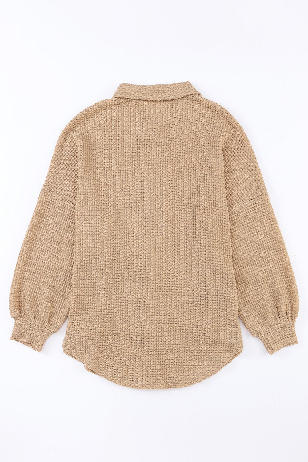 Plus Size Chest Pocket Waffle Knit Shirt