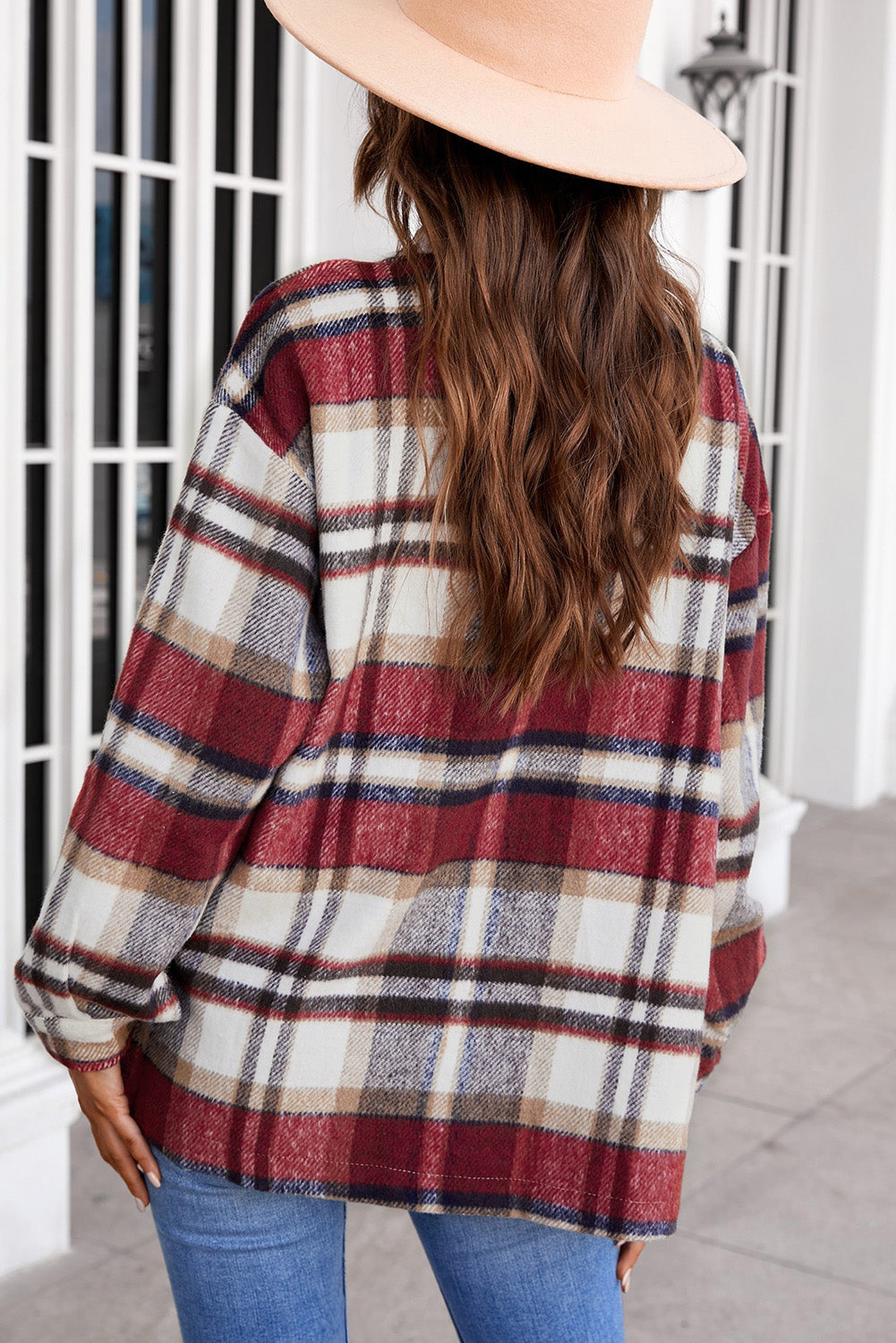 Plaid Button Up Long Sleeve Flannel Shacket