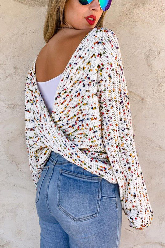 Confetti Reversible Twist Sweater