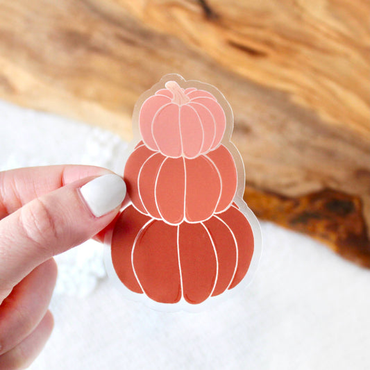 Clear Fall Pumpkin Stack Sticker