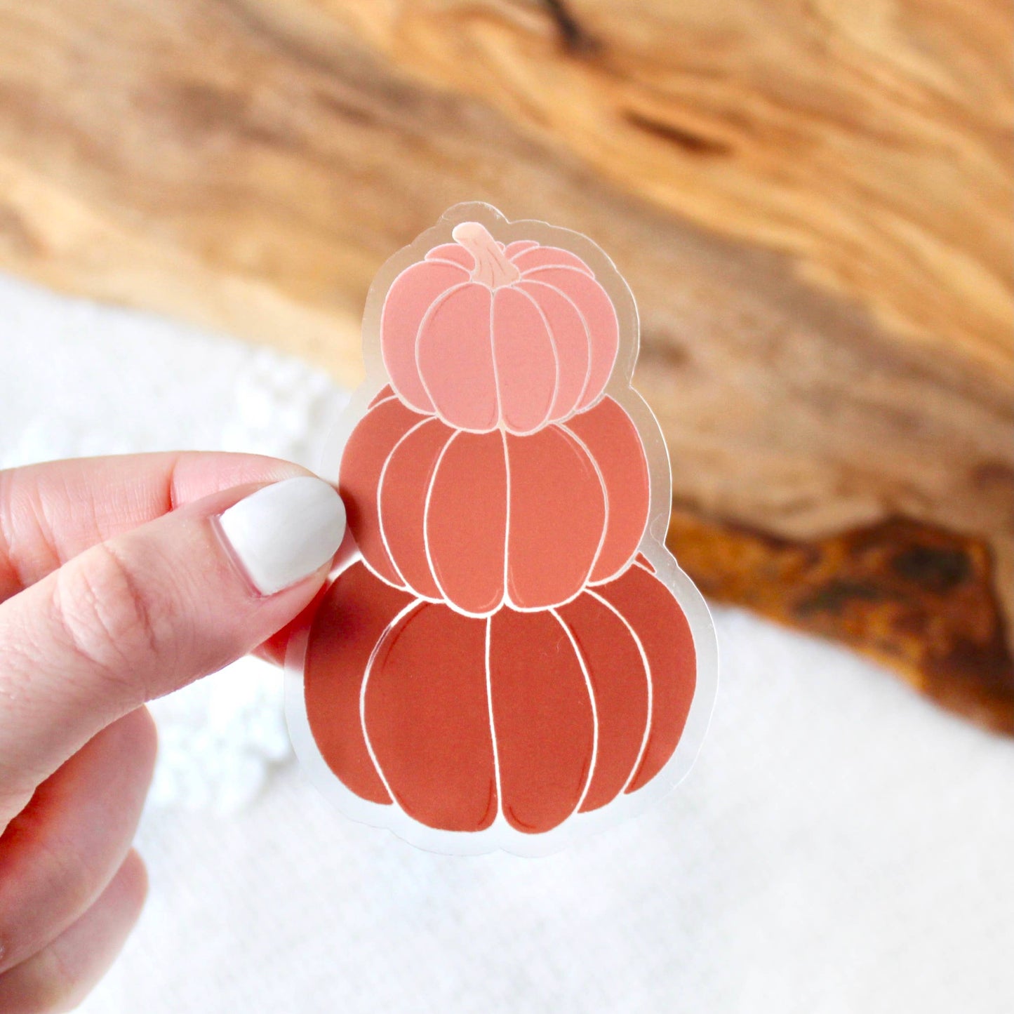 Clear Fall Pumpkin Stack Sticker