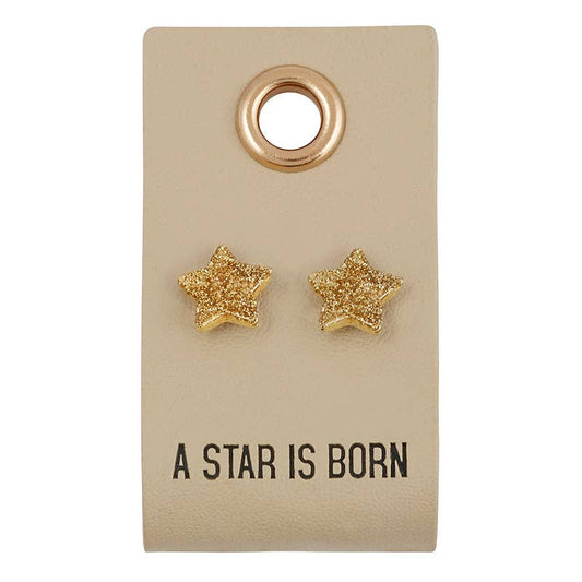 A Star Is Born Leather Tag Earrings