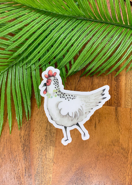 Chicken, Clear Vinyl Sticker